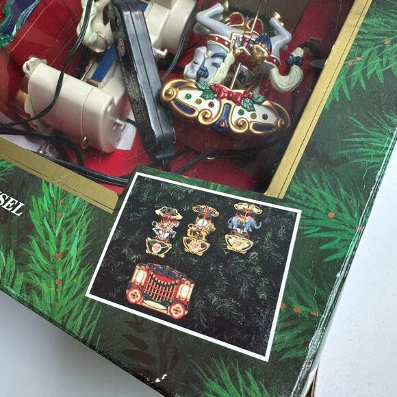 1990s Vintage Mr. Christmas 3-Horse Carousel & Circus Organ Plays 21 Songs Works - Picture 5 of 10